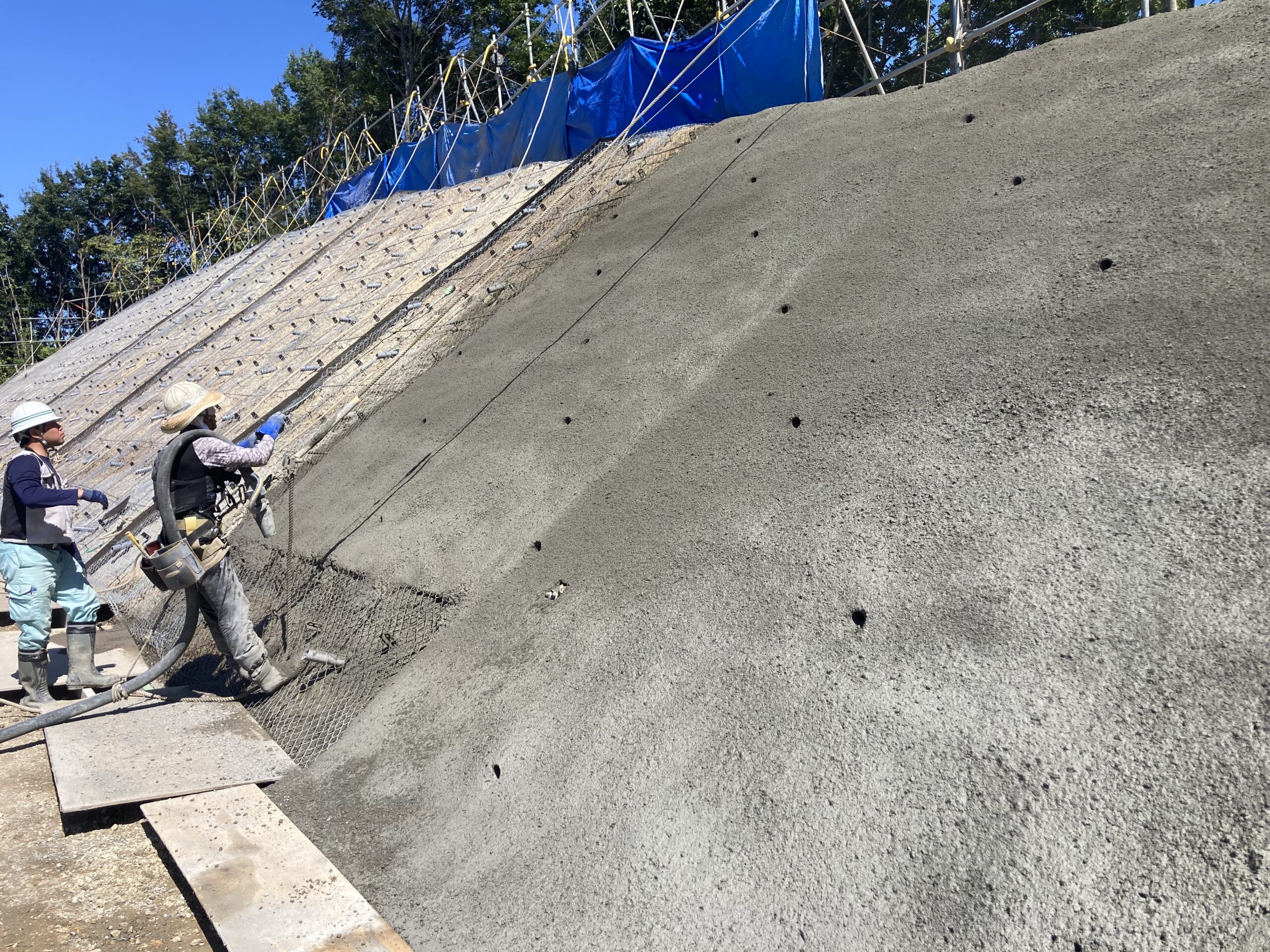 群馬県法面モルタル吹付工事